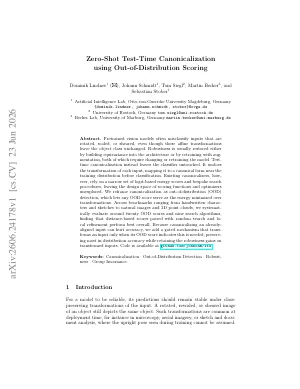 First page of Zero-Shot Test-Time Canonicalization using Out-of-Distribution Scoring