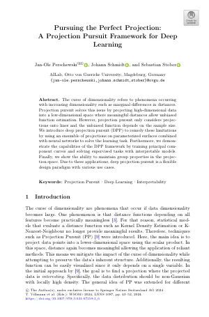 First page of Pursuing the Perfect Projection: A Projection Pursuit Framework for Deep Learning