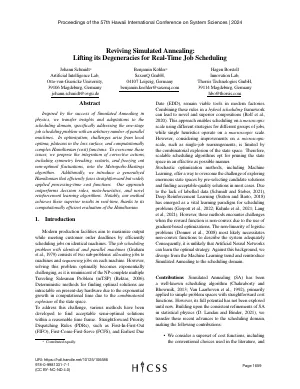 First page of Reviving Simulated Annealing: Lifting its Degeneracies for Real-Time Job Scheduling